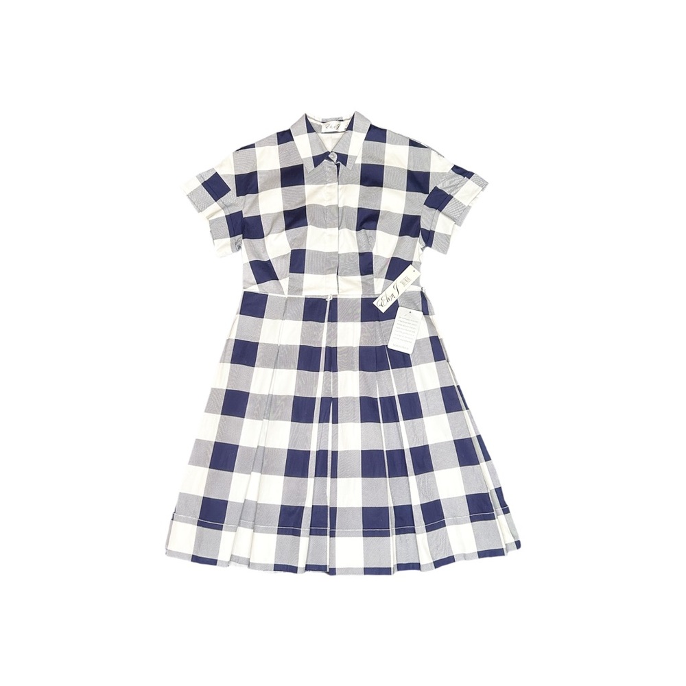 NWT Eliza J Woven Gingham Shirtdress